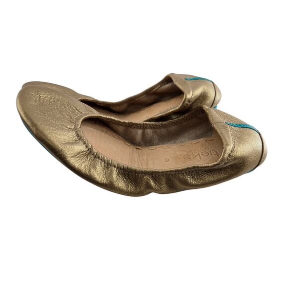 Tieks Ballet Flats Womens 6 Metallic Gold Bronze Leather Balletcore Travel - Picture 5 of 10